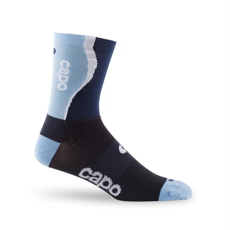 Capo Euro Web Skinlife Sock, Navy-Sky Blue - Classic Cycling