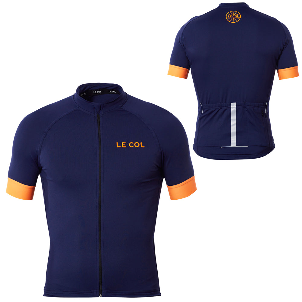 Le Col Pro Cycling Jersey - Navy Orange - Classic Cycling