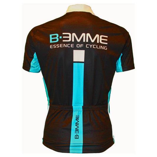 Biemme Identity Short Sleeve Jersey - Black-White-Sky Blue - Classic Cycling