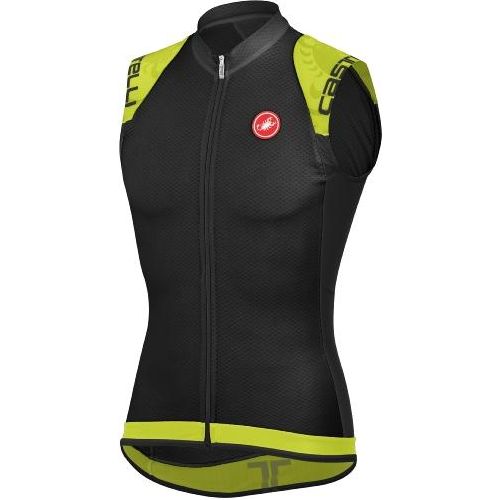 Castelli Entrata Sleeveless FZ - Black-Lime - Classic Cycling
