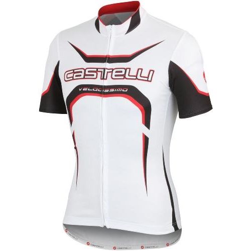 Castelli Velocissimo Tour Jersey FZ White-Black-Red - Classic Cycling