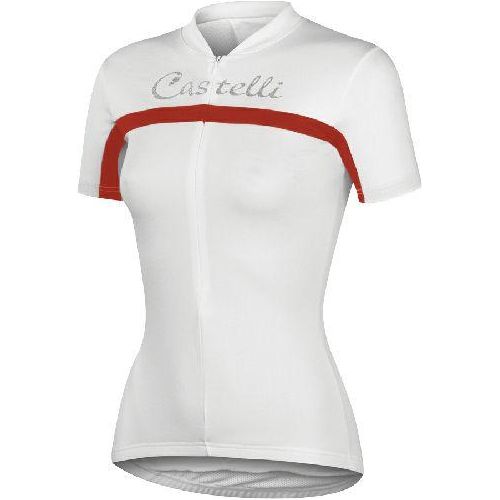 Castelli Womens Promessa Cycling Jersey - White Red - Classic Cycling