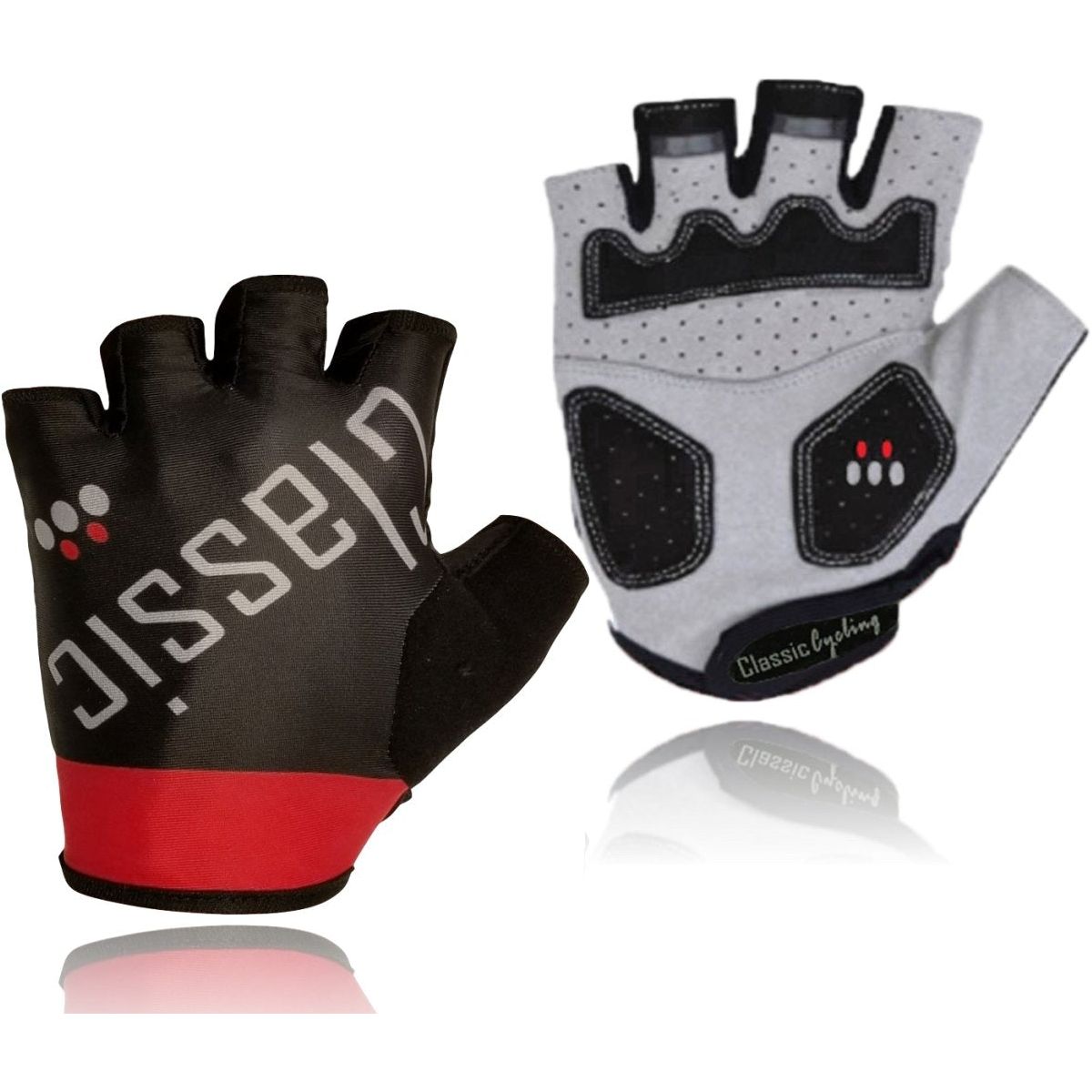 Classic Cycling Gloves Black Red - Classic Cycling