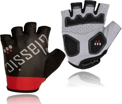 Classic Cycling Gloves Black Red - Classic Cycling