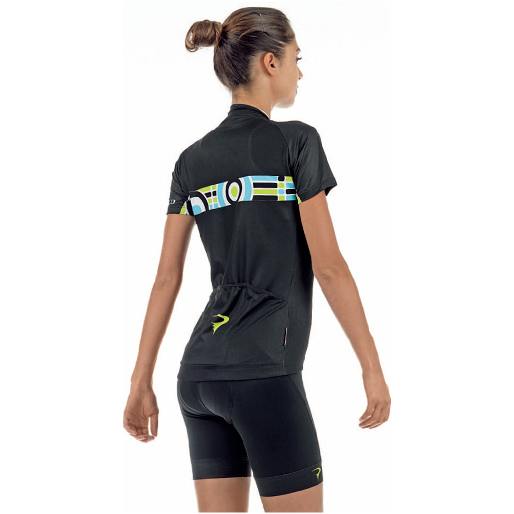 Pinarello Women's CORSA Jersey - Black-Green-Acqua - Classic Cycling