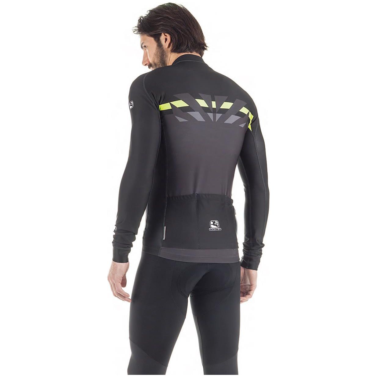 Giordana FR-C 'Raggi' Long Sleeve Jersey - Black-fluo-grey - Classic Cycling