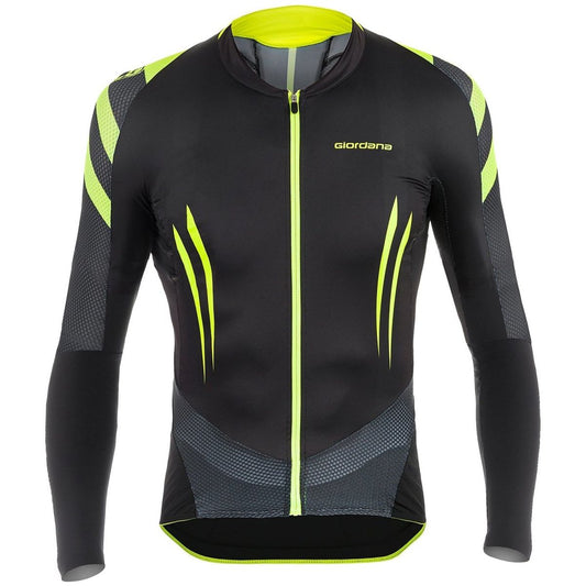 Giordana EXO Long Sleeve Jersey - Black-Fluo - Classic Cycling