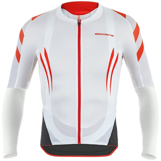 Giordana EXO Long Sleeve Jersey - White-Red - Classic Cycling
