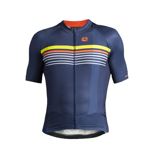 Giordana Moda Tenax Pro Sette Short Sleeve Jersey - Navy-Fluo-Orange - Classic Cycling