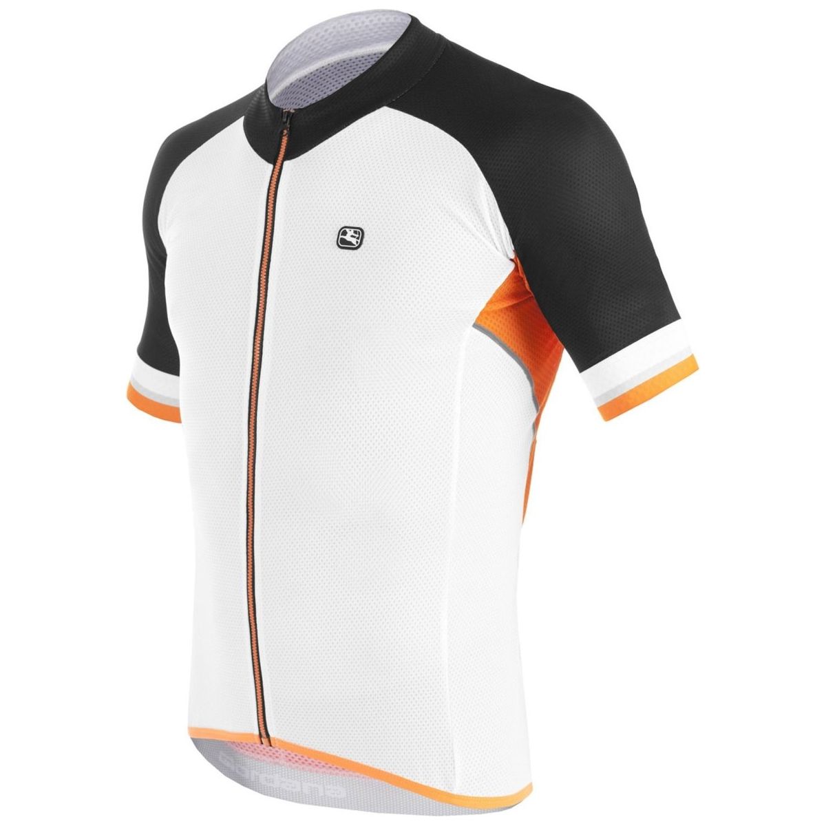 Giordana SilverLine Short Sleeve Jersey - White - Black - Orange - Classic Cycling