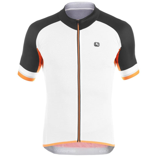 Giordana SilverLine Short Sleeve Jersey - White - Black - Orange - Classic Cycling