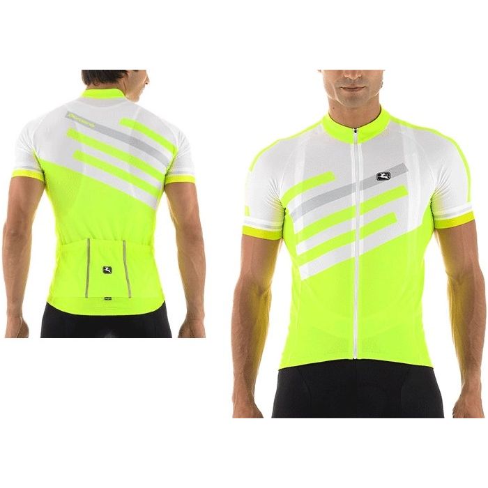 Giordana SilverLine Short Sleeve Jersey White-Fluorescent - Classic Cycling