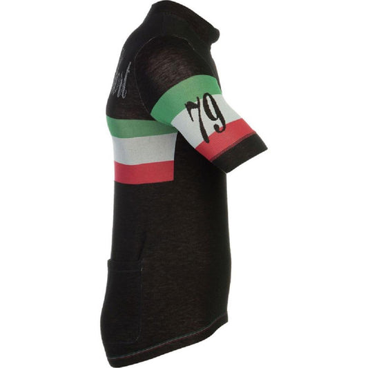 Giordana Sport Classic Performance Knitted Wool Short Jersey - Black-Italia - Classic Cycling