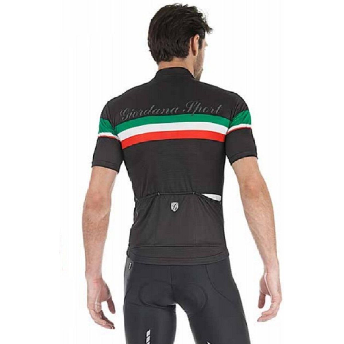 Giordana Sport Elite Short Sleeve Jersey - Black with Italia Stripe - Classic Cycling