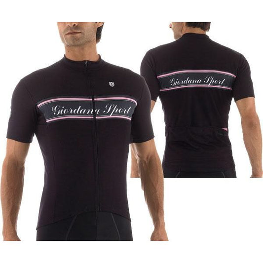 Giordana Sport Signature Jersey - Black- Pink - Classic Cycling