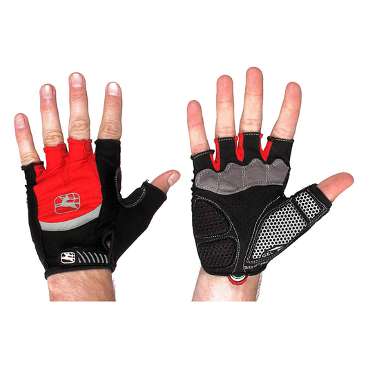 Giordana Strada Cycling Gel Gloves - Red - Classic Cycling