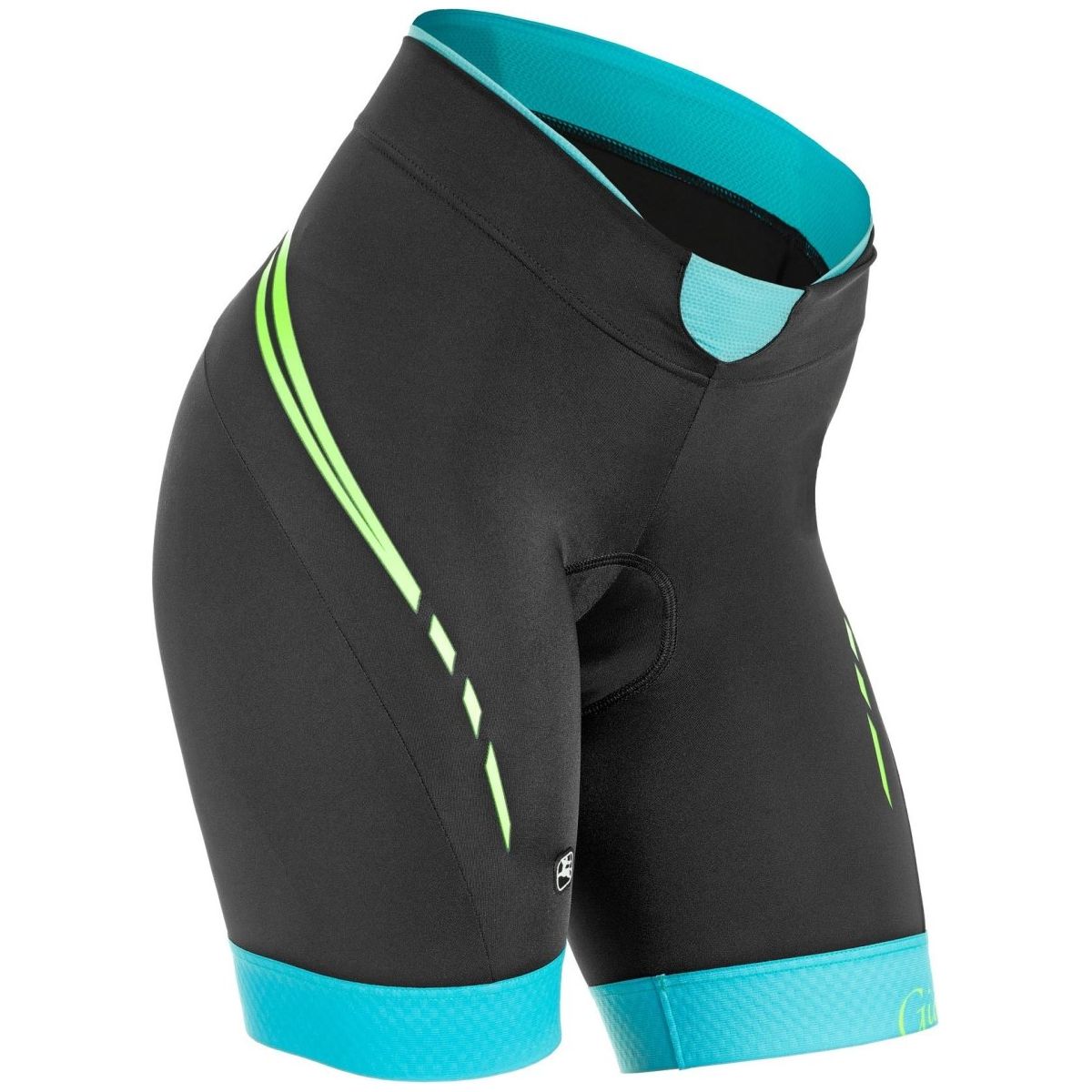 Giordana Women's SilverLine Short - Black-Green - Classic Cycling