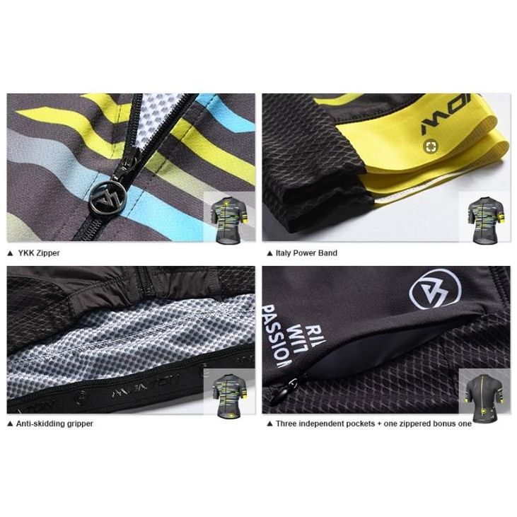 Monton Urban Scia Cycling Jersey - Gray Yellow - Classic Cycling