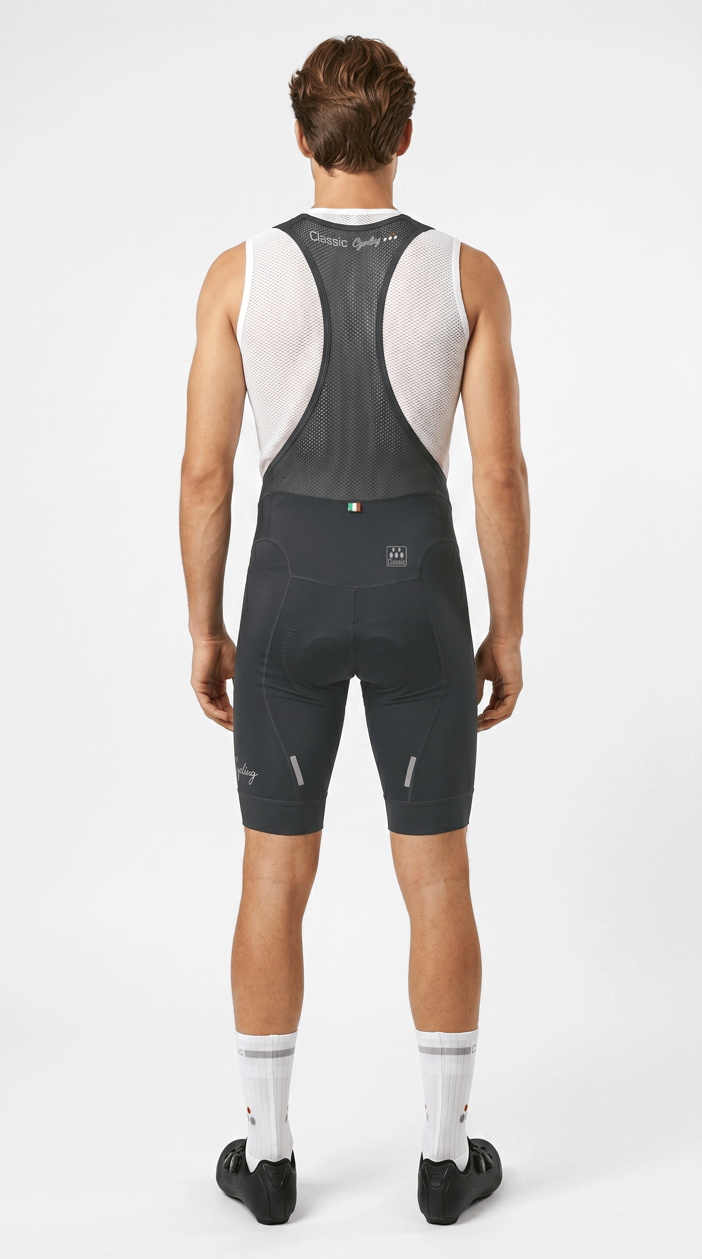 VeloPrima Bib Shorts Darg Grey Back Mne's Cycling