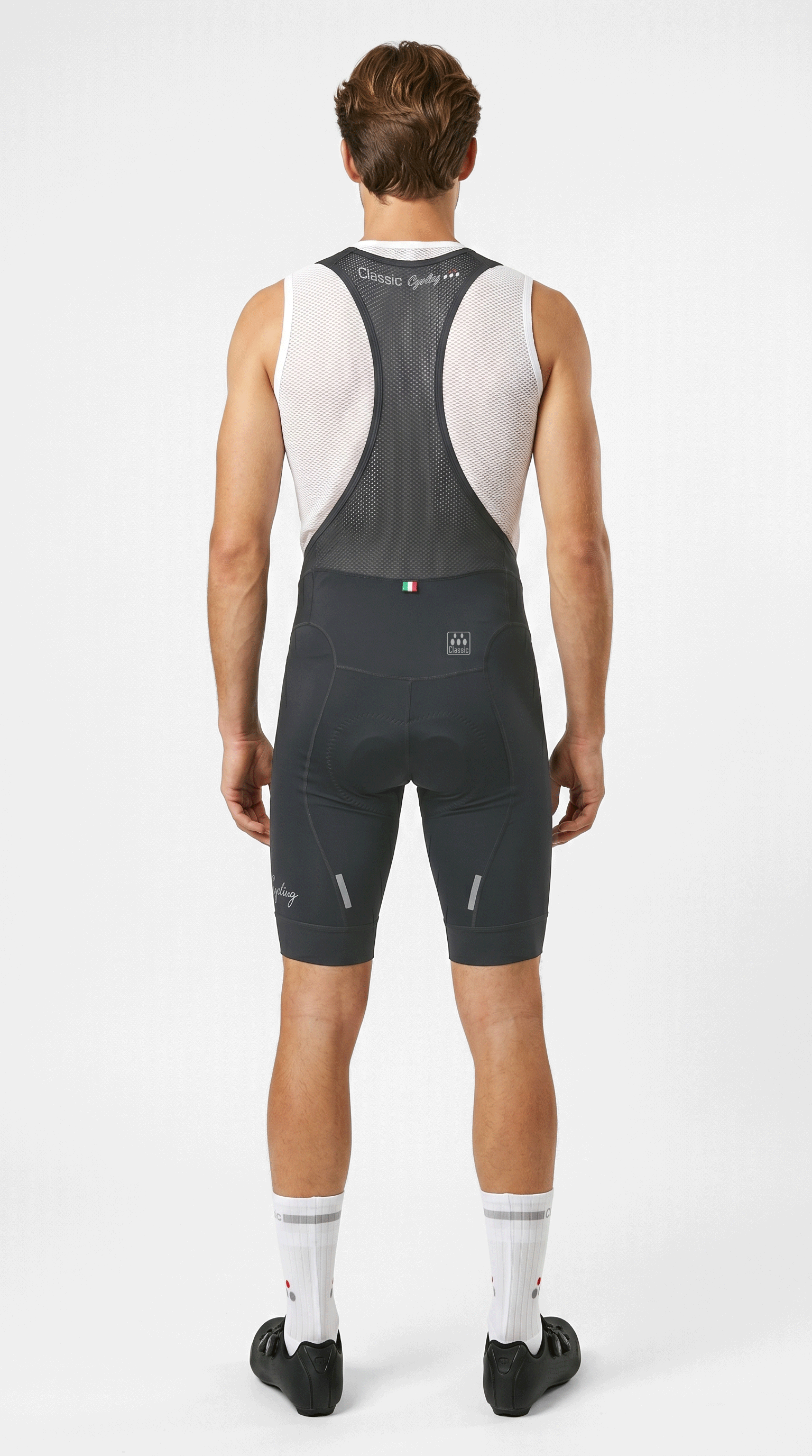 VeloPrima Bib Shorts Darg Grey Back Mne's Cycling