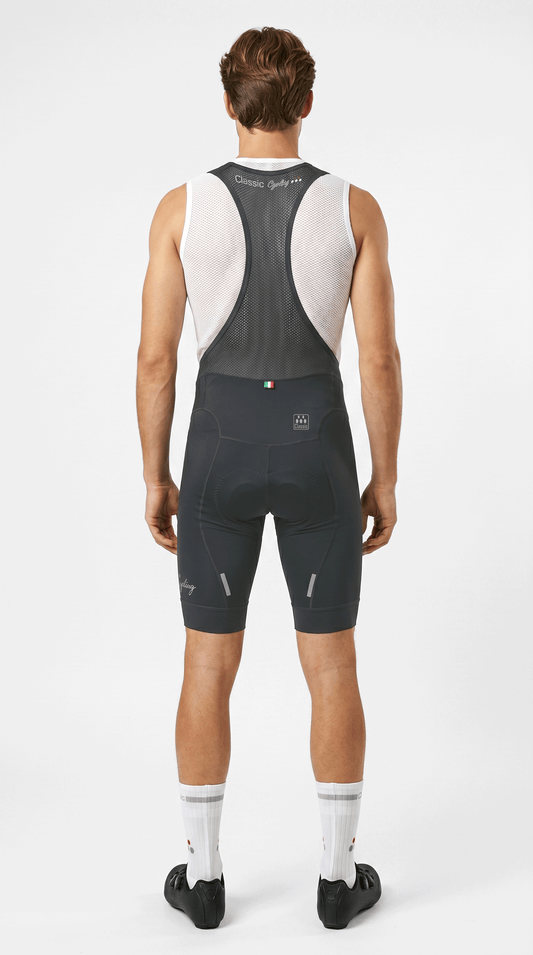VeloPrima Bib Shorts Darg Grey Back Mne's Cycling