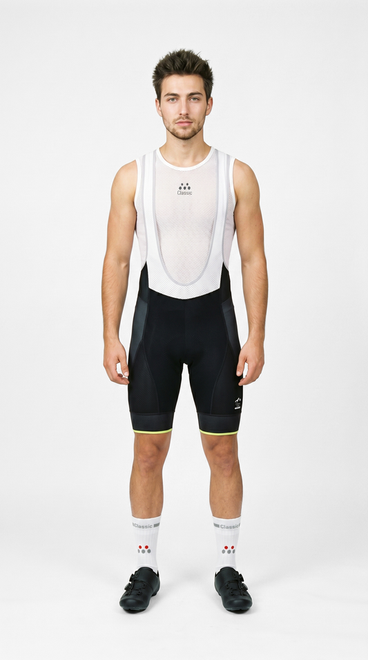 Classic Cycling Hors Category Century Men's Compression Bib Shorts – Black Fluo