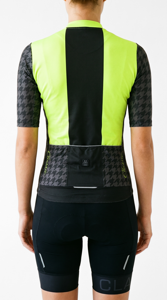 Classic Cycling Women's Pista Cycling Jersey - Houndstooth