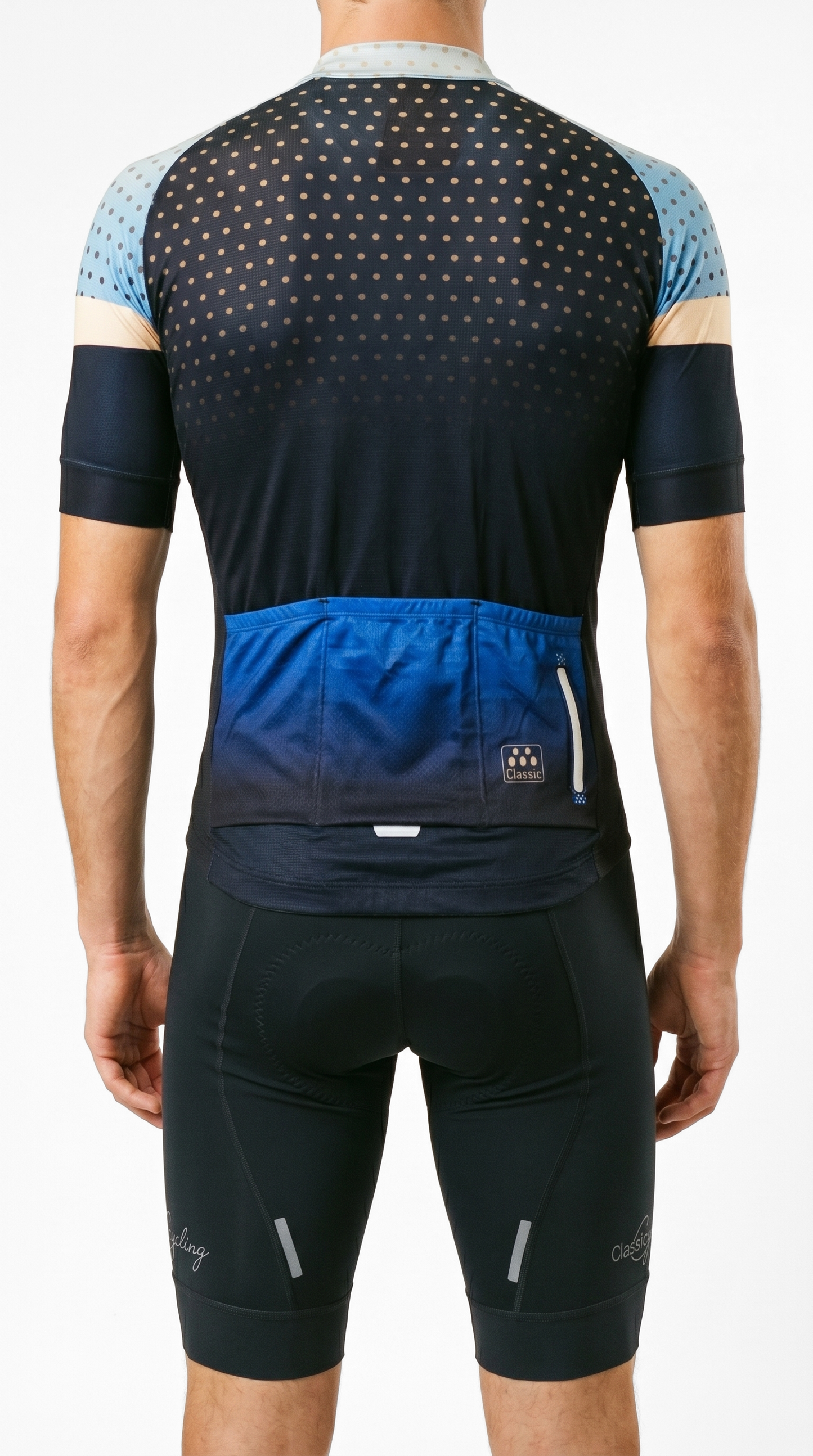 Classic Cycling Men's Navy Dots 1.1 Jersey