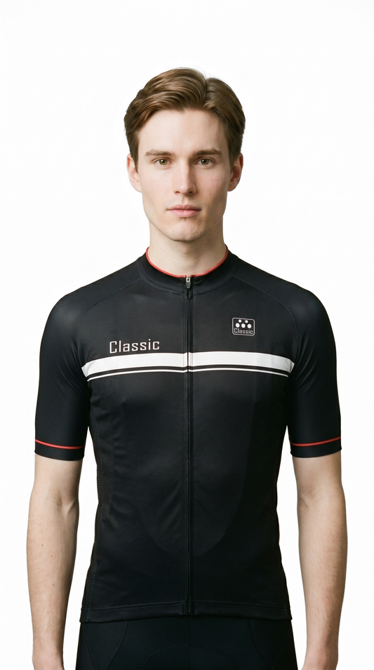 Classic Cycling Men's Tour Jersey – Black