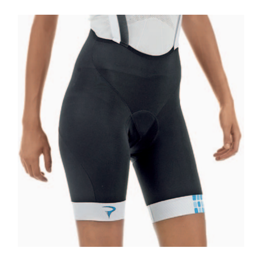 Pinarello Women's CORSA Bib Shorts - Black-Light Blue - Classic Cycling