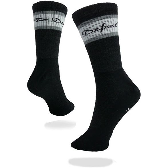 DeFeet Classico Socks Grey - White  Medium WOOL - Classic Cycling
