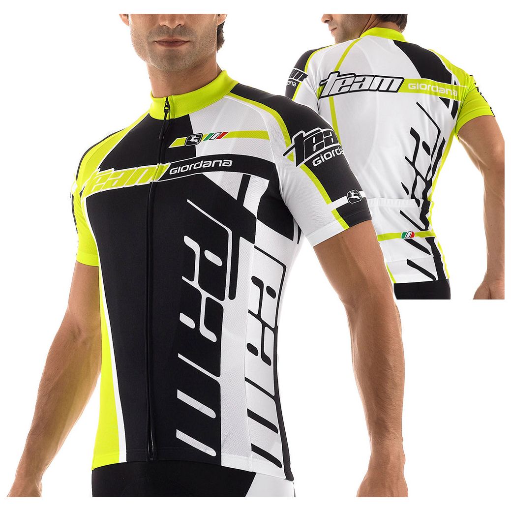 Giordana Vero Trade Jersey - Flou Yellow-Black - Classic Cycling