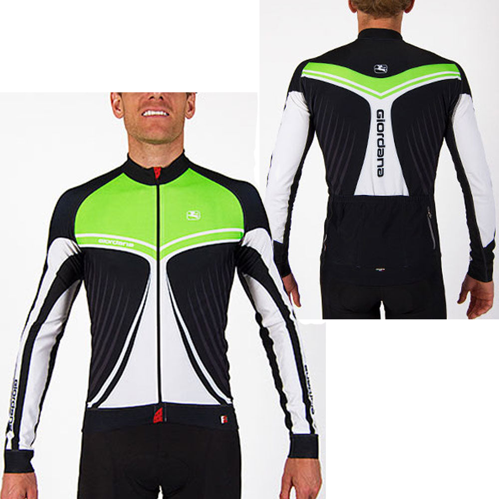 Giordana FR-C Trade Long Sleeve Jersey Wings Green - Classic Cycling
