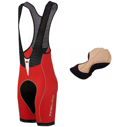 Nalini Tucano Bib Shorts w- UCN Pad - Red - Classic Cycling