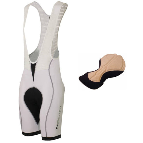Nalini Tucano Bib Shorts w- UCN Pad - White - Classic Cycling