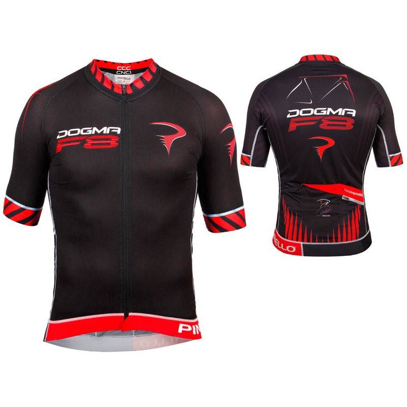 Pinarello F8 Tour Cycling Jersey - Black Red - Classic Cycling