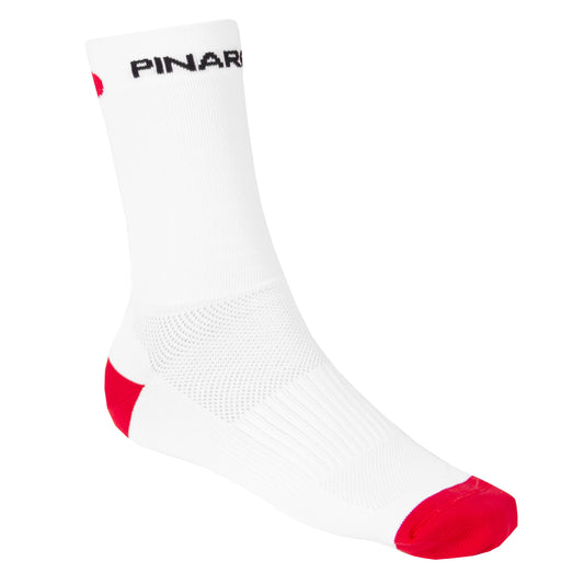 Pinarello Tall (11cm) Cuff Sock - White - Red - Classic Cycling