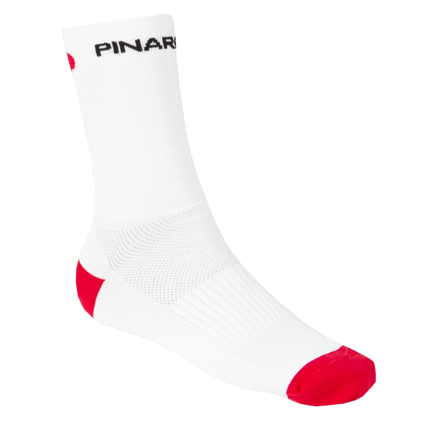 Pinarello Tall (11cm) Cuff Sock - White - Red - Classic Cycling