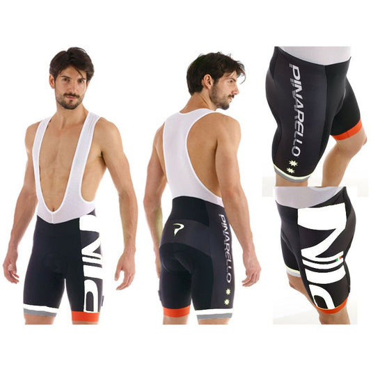 Pinarello Bandiera Classic Bib Shorts- Black White - Classic Cycling