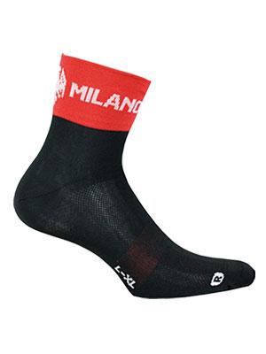 Bianchi Milano Asfalto Socks - Black-Red - Classic Cycling