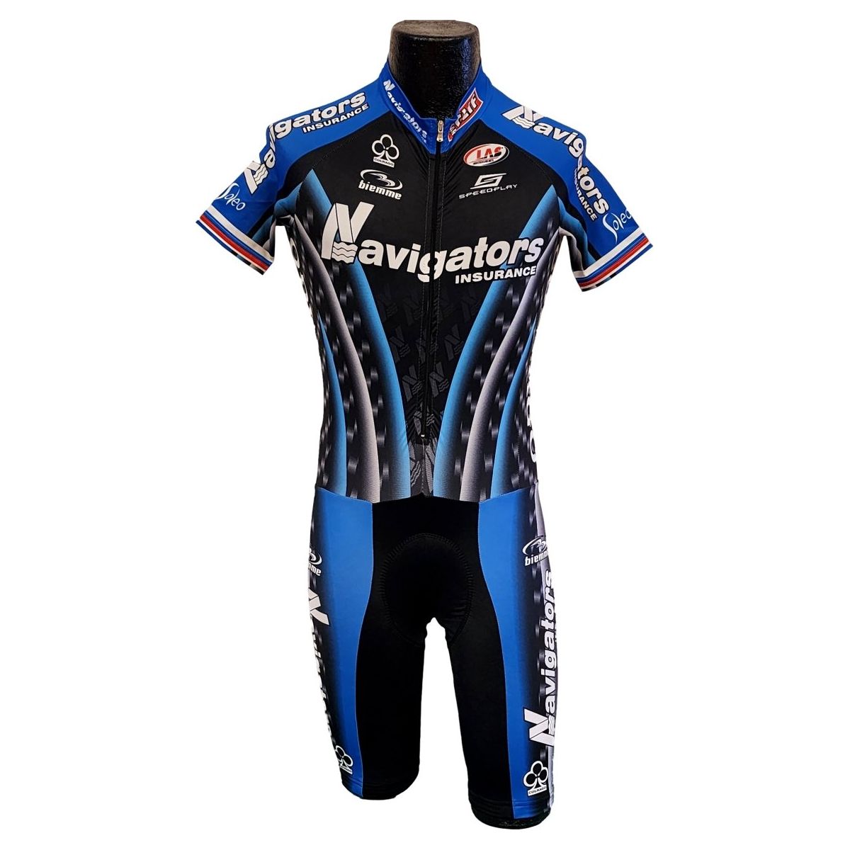 Biemme 2007 Navigators Team Short Sleeve Skin Suit with Russian Stripes on Sleeves - Classic Cycling
