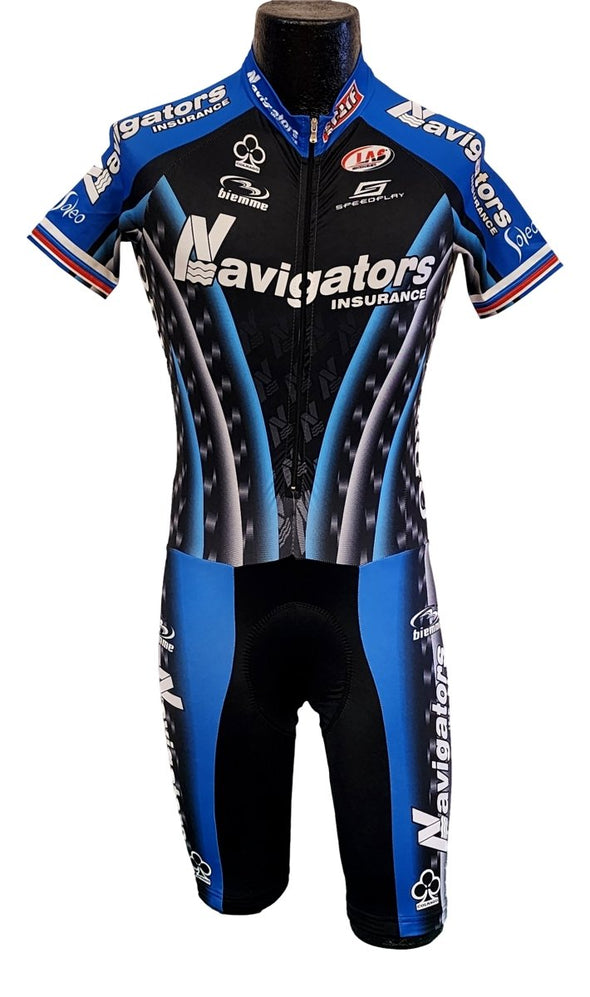 Biemme 2007 Navigators Team Short Sleeve Skin Suit with Russian Stripes on Sleeves - Classic Cycling