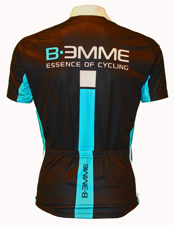 Biemme Identity Short Sleeve Jersey - Black-White-Sky Blue - Classic Cycling