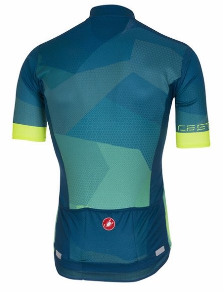 Castelli Flusso FZ Short Sleeve Jersey - Blue-Fluo - Classic Cycling