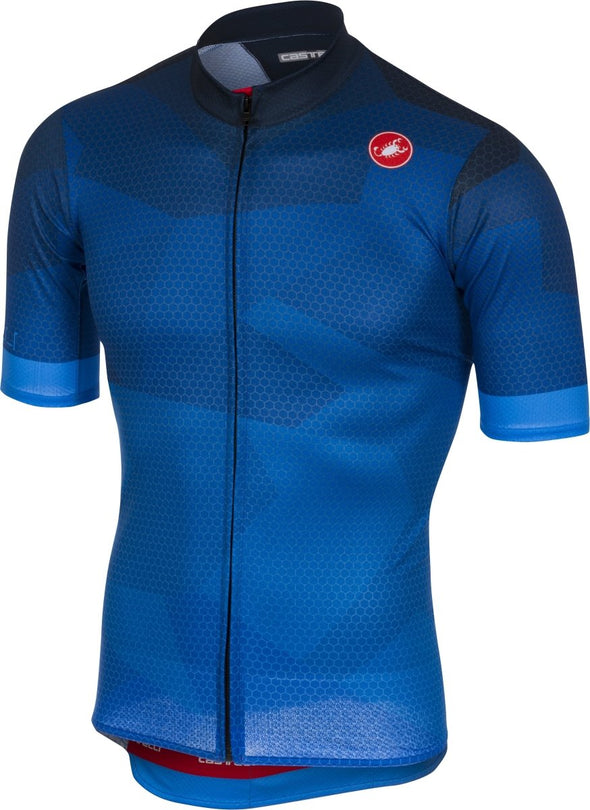 Castelli Flusso FZ Short Sleeve Jersey - Surf Blue - Classic Cycling