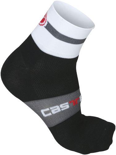 Castelli Velocissimo Equipe Cycling Sock 6cm - Black - White - Classic Cycling