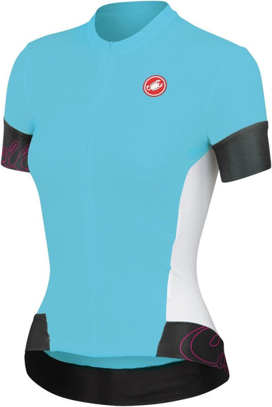Castelli Womens Fortuna Jersey - Atoll Blue-White - Classic Cycling