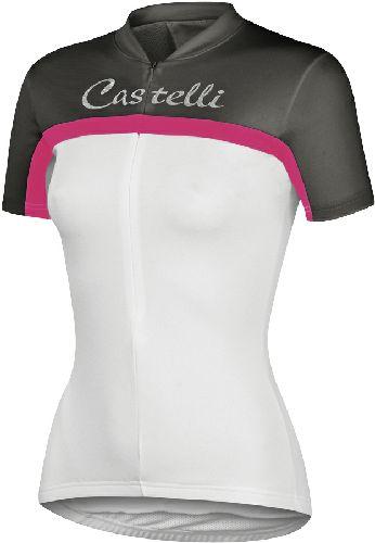 Castelli Womens Promessa Cycling Jersey - White Pink - Classic Cycling
