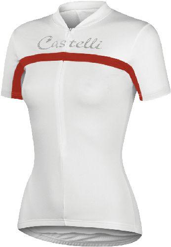 Castelli Womens Promessa Cycling Jersey - White Red - Classic Cycling