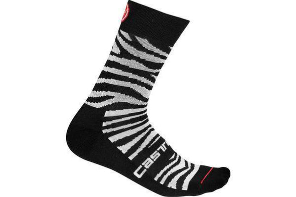 Castelli Women's Safari 15 Sock - Zebra Black/White - Classic Cycling